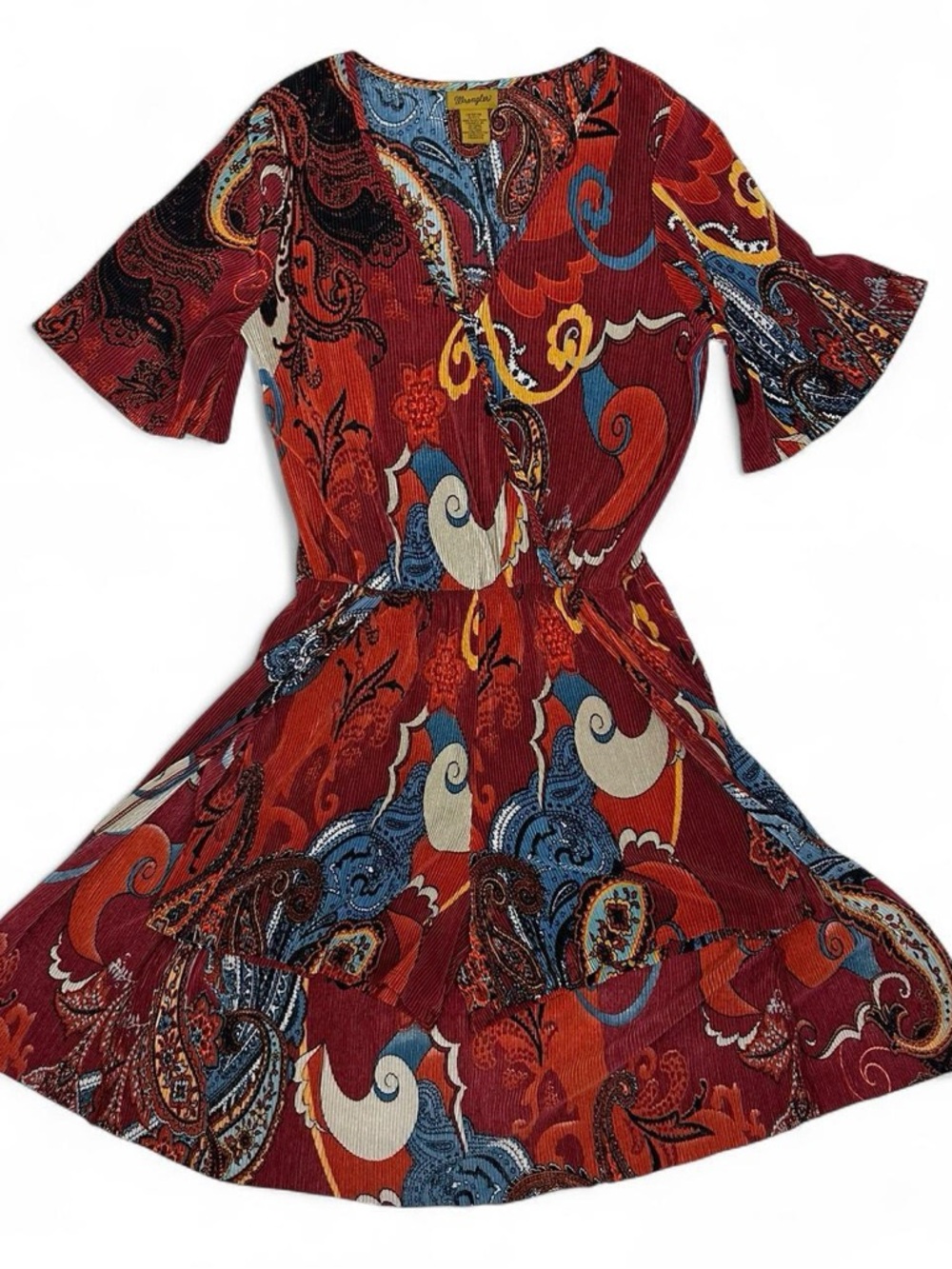 Red Paisley Print Women’s Dress